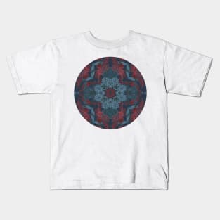 Vintage Fancy - a Pattern in Deep Teal & Red Kids T-Shirt